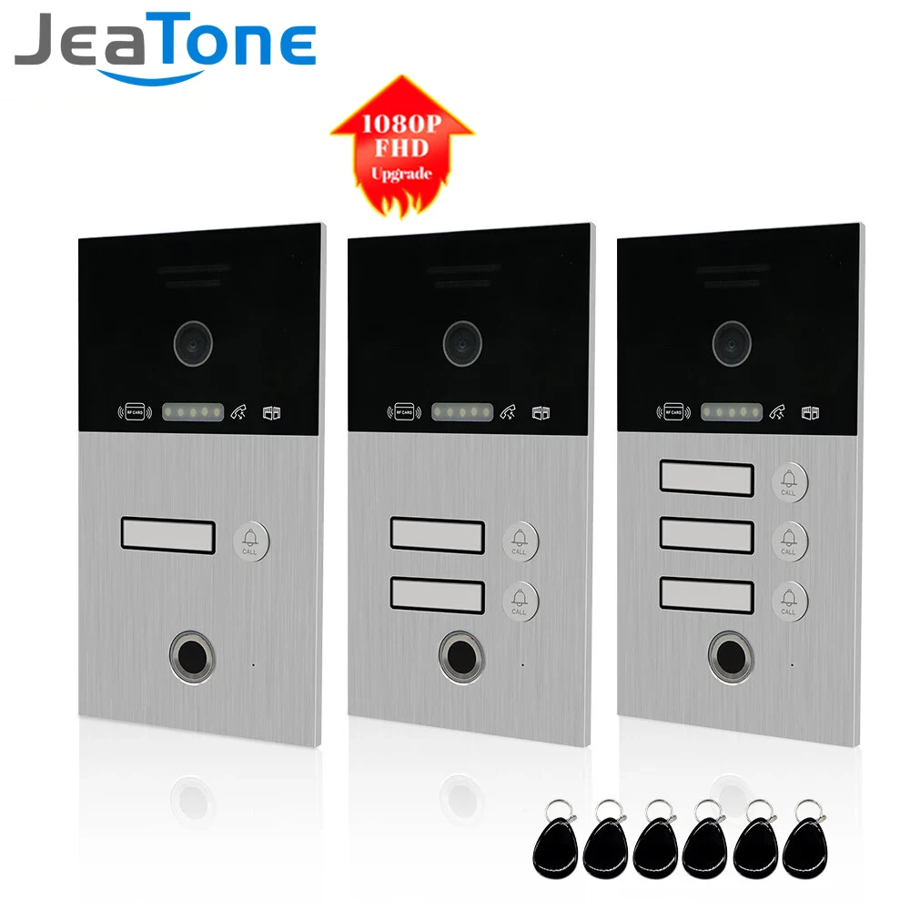 Jeatone  Fingerprint Video Intercom  Button Doorbell  1080P Door Phone ID Cards Unlock