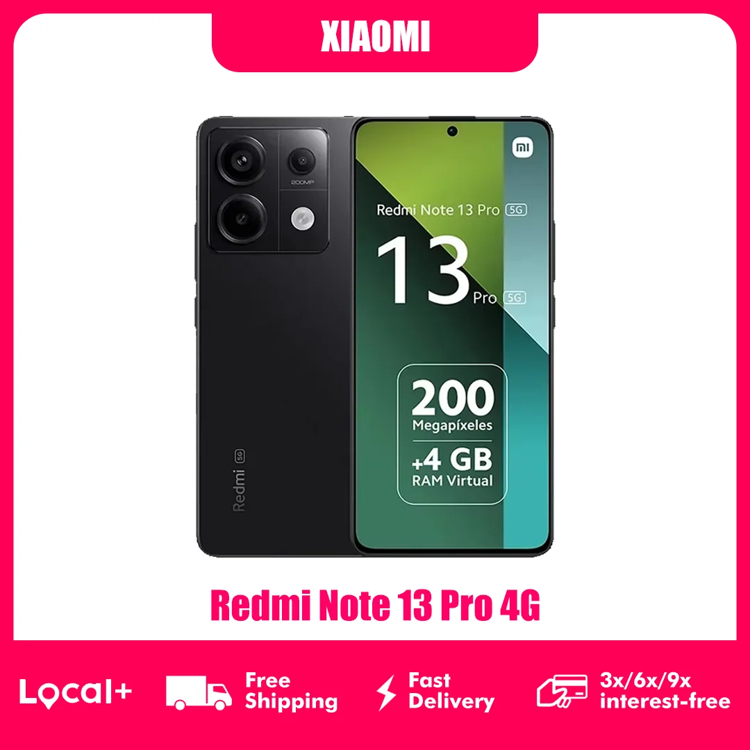 Version Globale Xiaomi Redmi Note 13 Pro 4G, Appareil Photo 200MP OIS, 67W, Helio G99 Ultra, Smartphone NFC, Écran AMOLED 120Hz Version Globale Xiaomi Redmi Note 13 Pro 4G, Appareil Photo 200MP OIS, 67W, Helio G99 Ultra, Smartphone NFC, Écran AMOLED 120Hz