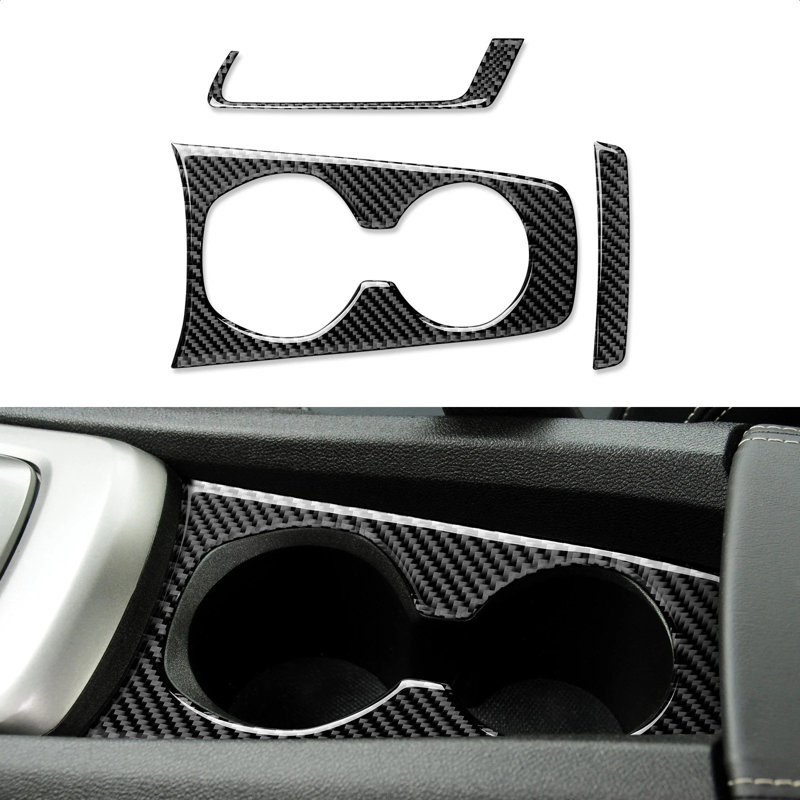 Car Water Cup Holder Sticker Decal Carbon Fiber Trim Cover for Chevrolet Camaro 2010 2011 2012 2013 2014 2015 Accessories