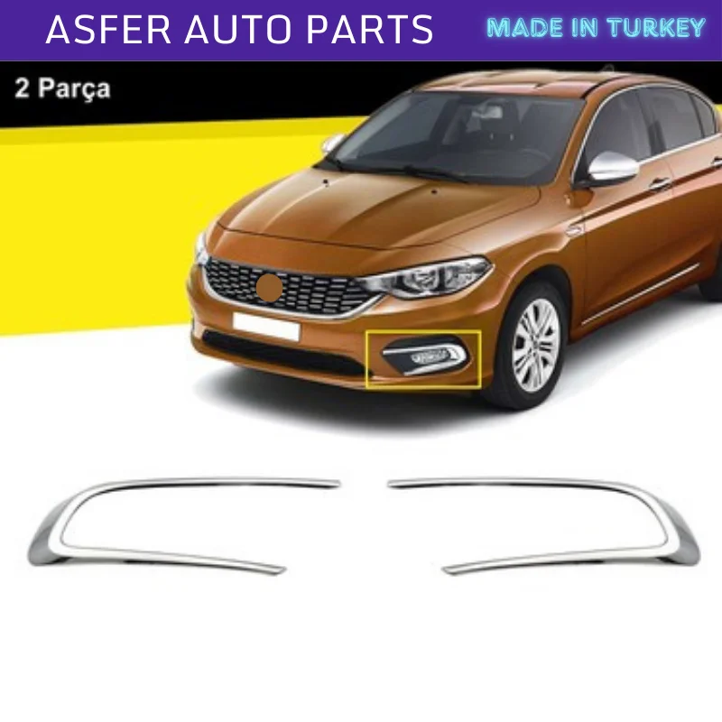 For Fiat Egea Dodge Neon Chrome Moulding Fog Light Frame 2 Piece 2015 After SD-HB Styling Modified Designed the exterior Parts