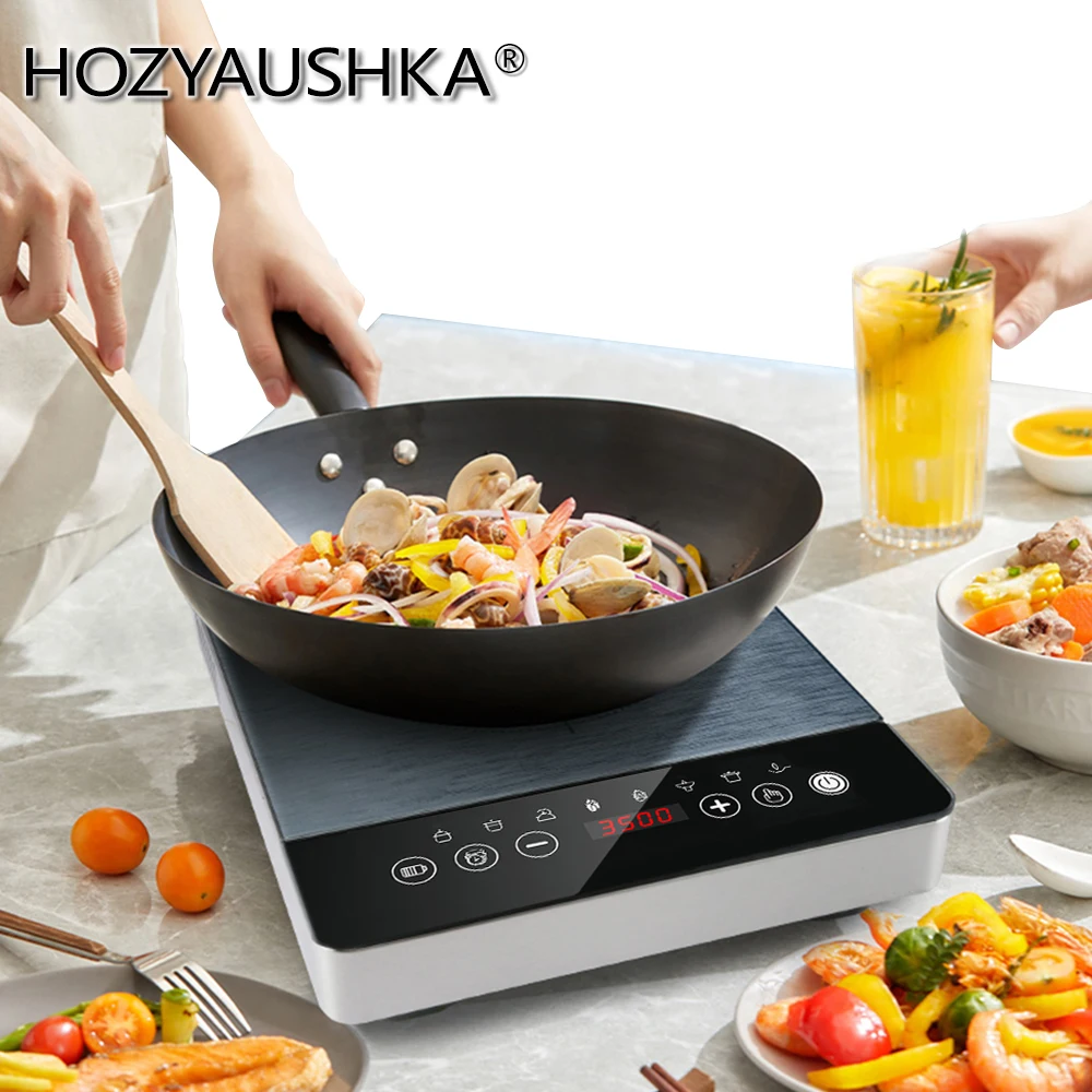 3500W/3000W/2500W 220V High Power Induction Cooker Stainless Steel Frame 8 Functions Double Layer Concentrated Coil