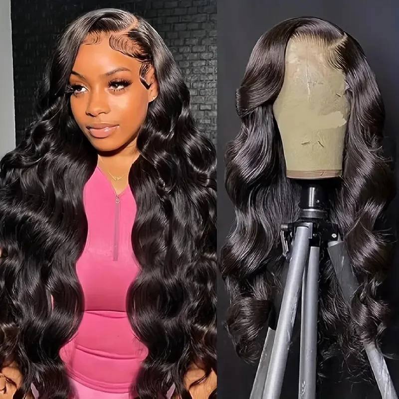 26 inch Body Wave Lace Front Wigs Human Hair 200% Density Human Hair Lace Frontal Wig Pre Plucked for Black Women Human Hair