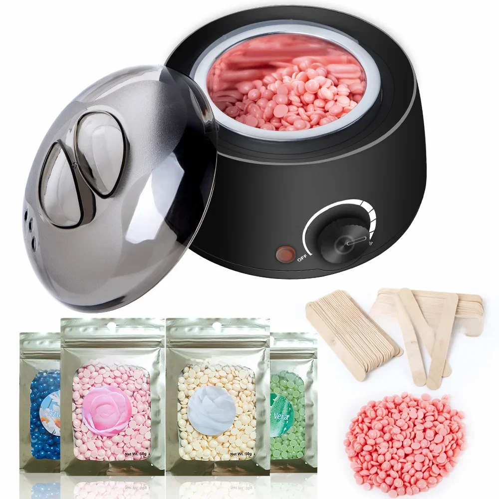 200CC Wax Heater Warmer Ontharing Machine Voor Hand Voet Body Spa Epilator Paraffine Pot + Wax Bonen + wood Sticks - afbeelding 2