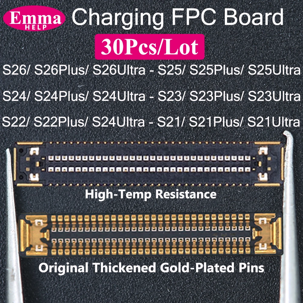 10 szt./50 szt. Oryginalne złącze FPC ładowarki USB do Samsunga S25 S24 S22 S23 Ultra S21 Plus, gniazdo dokujące — zdjęcie produktu 3