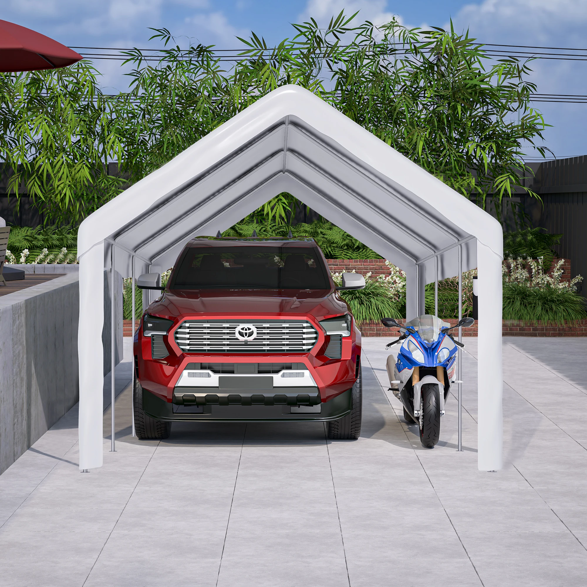 كاربورت شديد التحمل 3 × 6 م لجميع المواسم! مأوى جراج كبير جدًا للشاحنة/الأشعة فوق البنفسجية/القارب. جدران مقاومة للشتاء وقابلة للإزالة #2