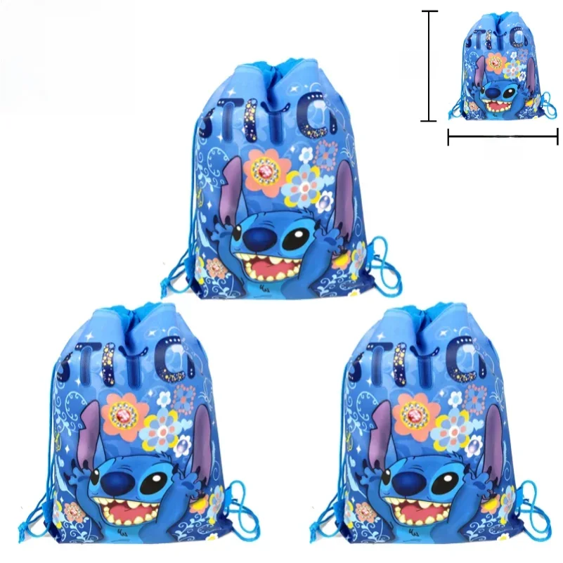 Disney Lilo & Stitch Drawstring Bag, Decoração de Festa Presente, Recebendo Bolso, Mochila Infantil,