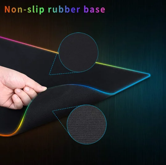 Mouse Pad Gamer Large Speed Edge Led 7 Colors Rgb Waterproof 300mm x 800mm