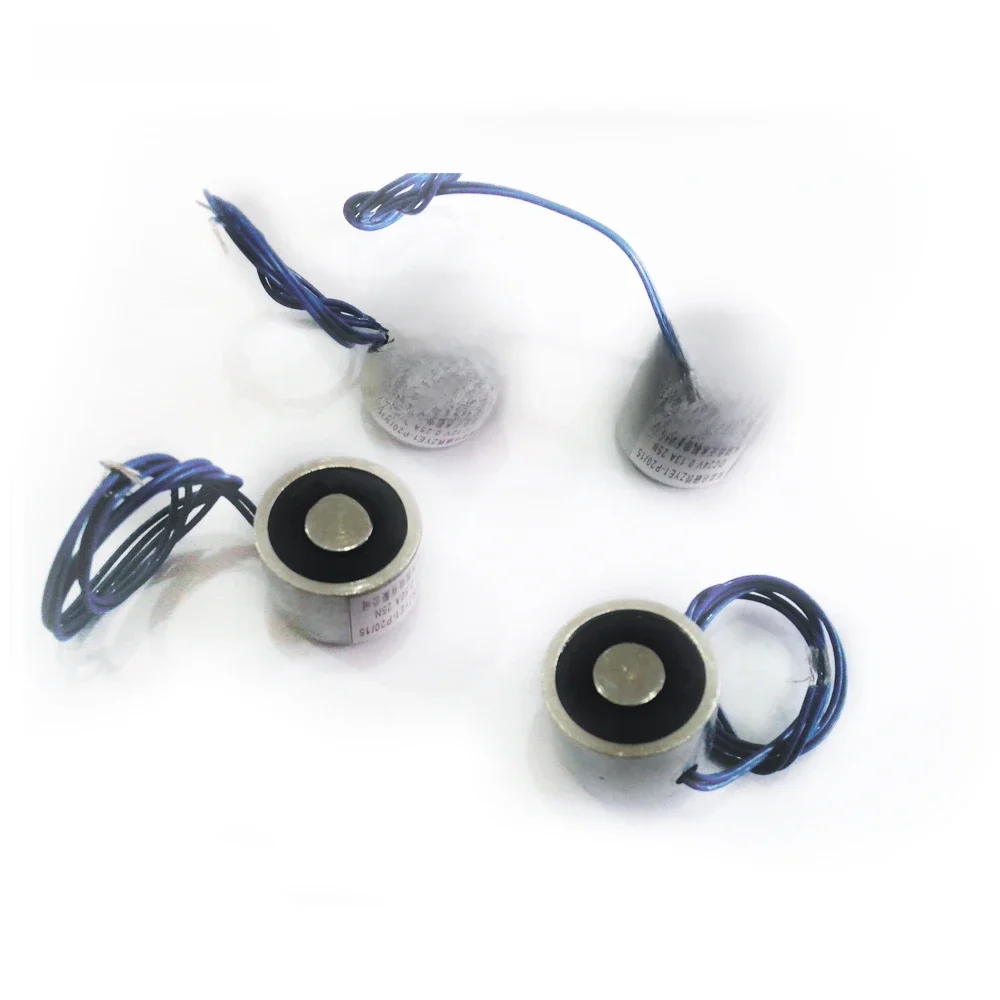 5 pçs/lote P20/15 DC12V 2.5KG(25N) sucção DC Eletroímã Solenóide, Redondo Electro Segurando