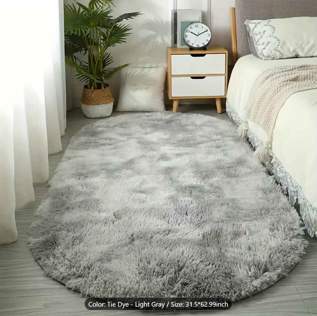 1pc Soft Fluffy Luxury Shag Area Rug - Plush, Non-Slip, Machine Washable, Anti-Fade, Soft-Touch, Shaggy Floor Carpet for Living