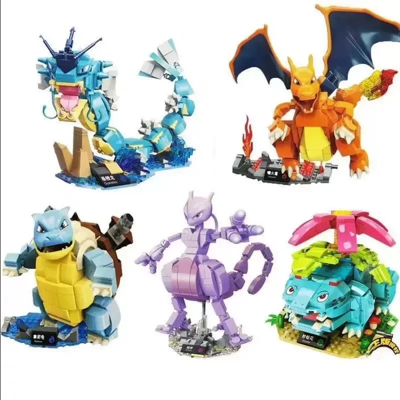 Klocki Pokemon kreskówkowa z Pikachu zabawka bulbasaura dla dzieci zmontowany Model Pet Elf Kid prezent dla dzieci kompatybilny z Lego — 2