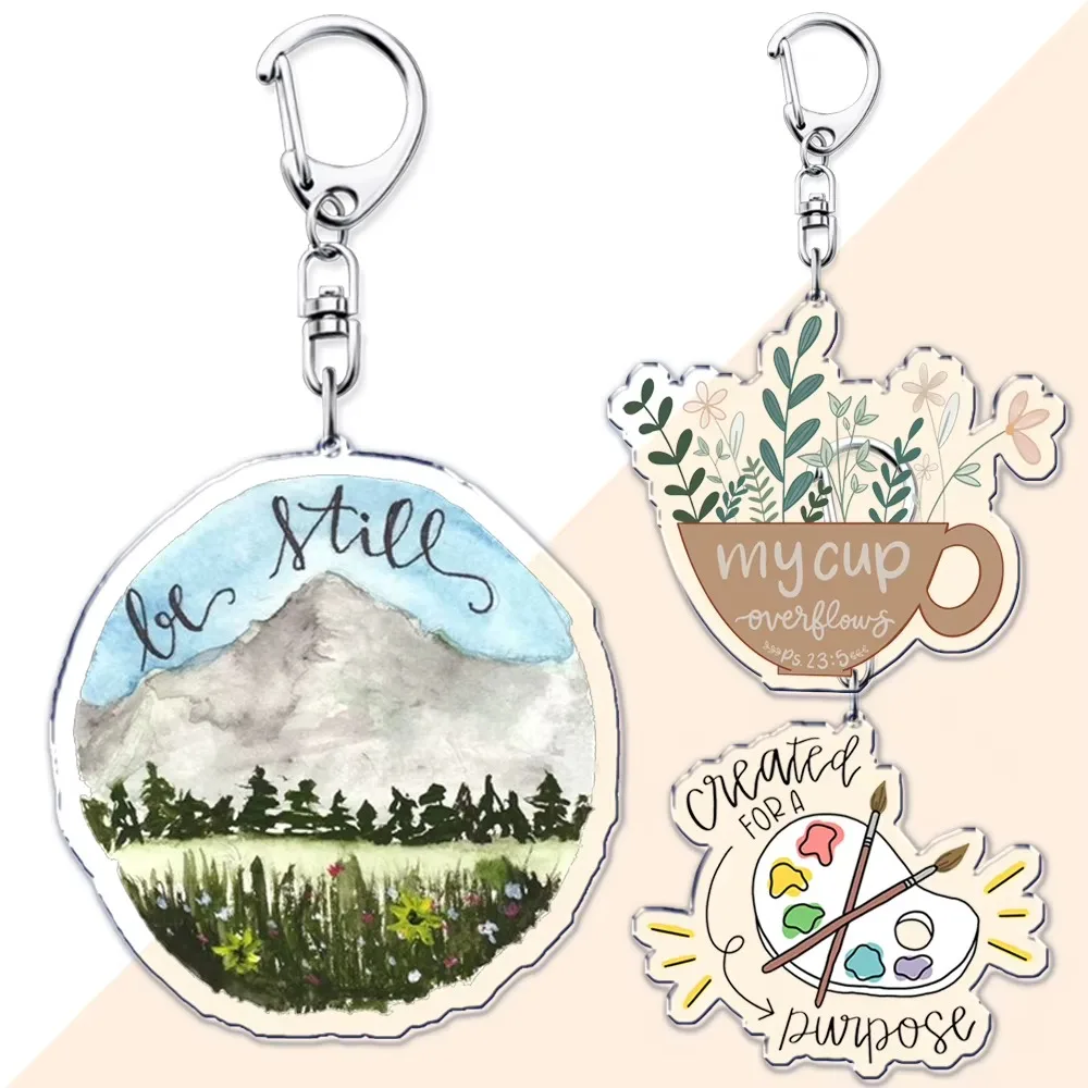Porte-clés avec citations de la Bible chrétienne et des Psaumes, accessoires pour sacs, Jésus, Dieu, christianisme, foi, Écritures, porte-clés catholiques, bijoux, cadeau.