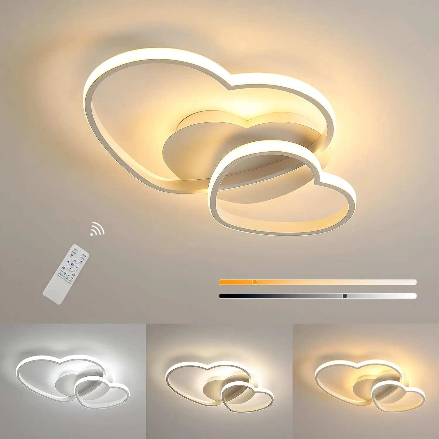 Dimbare LED-plafondlamp, LED-plafondlamp met afstandsbediening 3000-6500K Plafondlamp voor inbouwmontage Romantische slaapkamer Meisjeskamer Bruiloft Decor Verlichtingsarmatuur