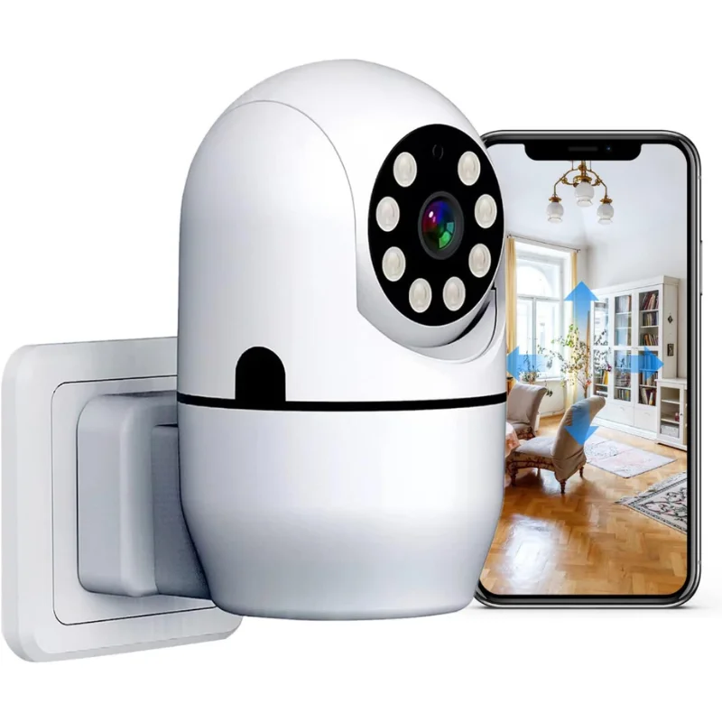Lamp Camera Plug Socket Wifi Night Vision Home Hd