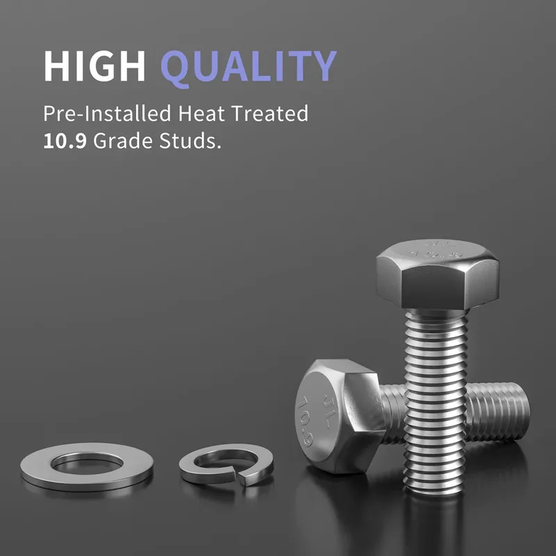 3" Front and 2" Rear Leveling Lift Kit for 2005-2023 Tacoma, Black Leveling Lift Block Kit Extended Square U-Bolts