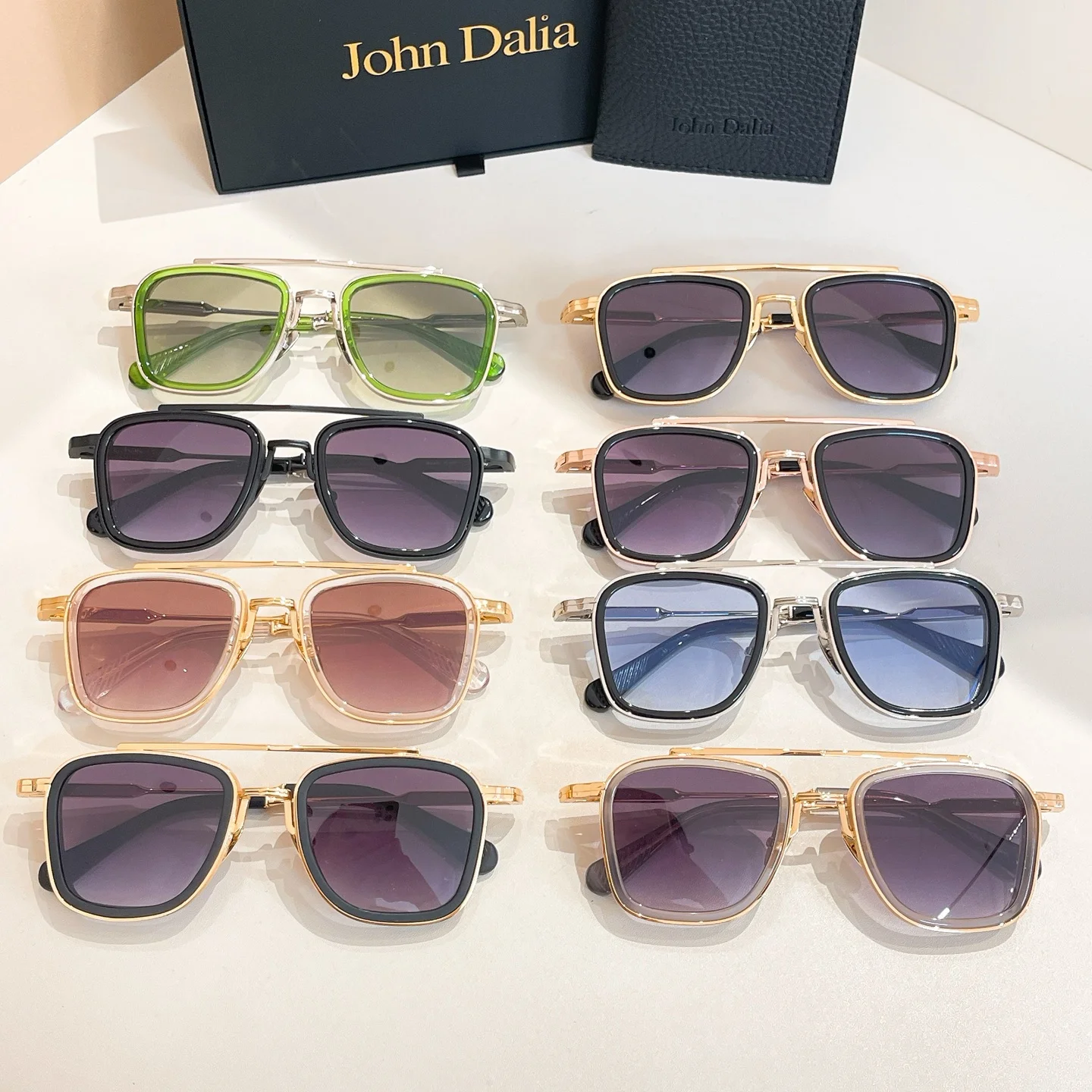 

For JOHN DALIA JD BRAD Top Quality Sunglasses Men and Women Classic Trendy Premium Vintage Luxury Designer Sunglasses With box
