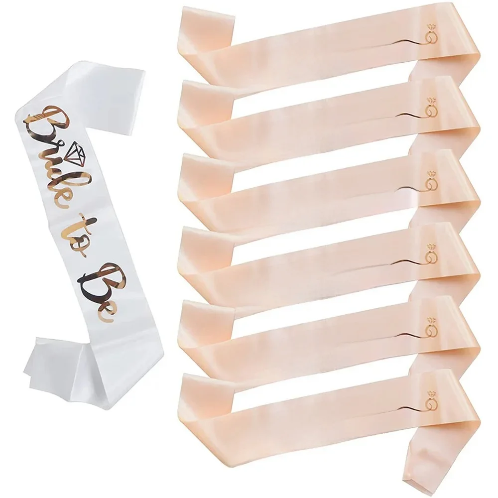 1 ensemble de ceintures en Satin pour future mariée, or Rose, décoration de fête d'enterrement de vie de jeune fille, fournitures de décoration pour fête de poule, mariage, réception nuptiale
