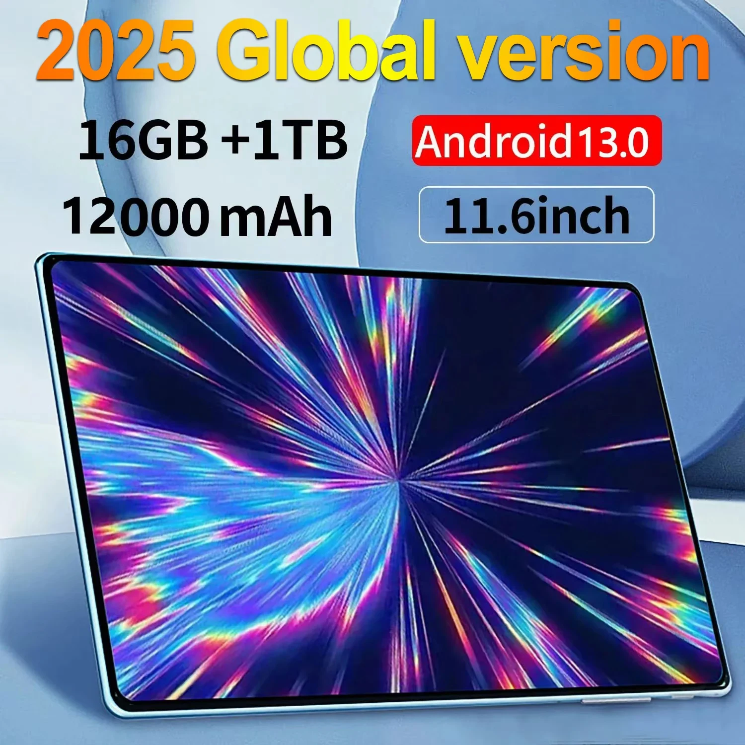 2025 Tablet Android 13.0 Brand New 11.6 inch 16GB RAM 1TB ROM Tablet 16MP 32MP 12000mAh 10Core WIFI Bluetooth Network Tablet