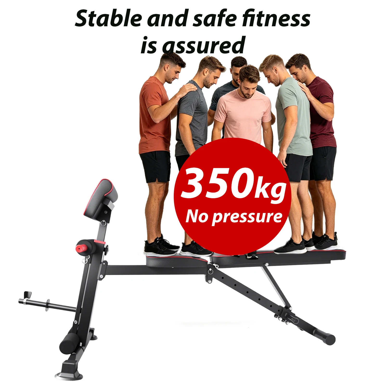 Multifunktionale Hantelbank Trainings-Fitnessbank 5-fach verstellbar. Gangverstellung für stabiles und effektives Ganzkörpertraining – Detail 22