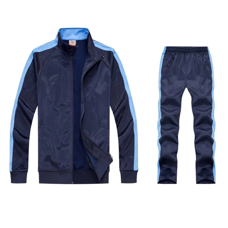 

High Quality Kids Adults Tracksuit Football Gym Training Kit Set 2 Piece Long Zipper Jackets Pants