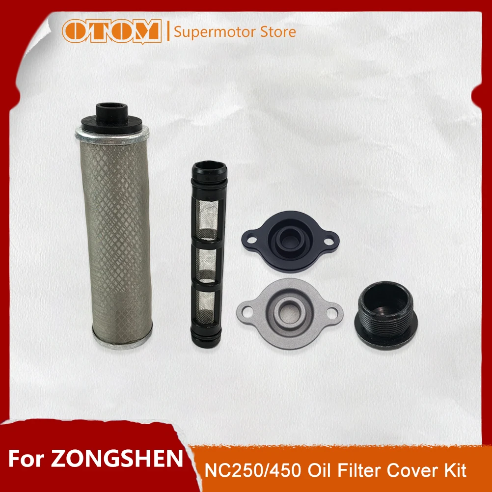 OTOM Motorcycle Oil Filter Coarse Filtration Cover Kit Engine Fine For ZONGSHEN ZS177MM NC250 NC450 KAYO K6 T6 Pit Dirt Bike