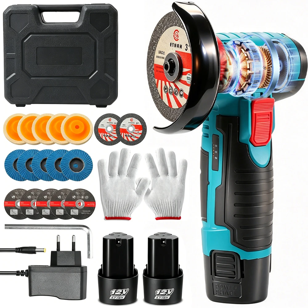 Mini-meuleuse d'angle 19500 tr/min 12V, portable, sans fil, rechargeable, batterie lithium, outils électriques