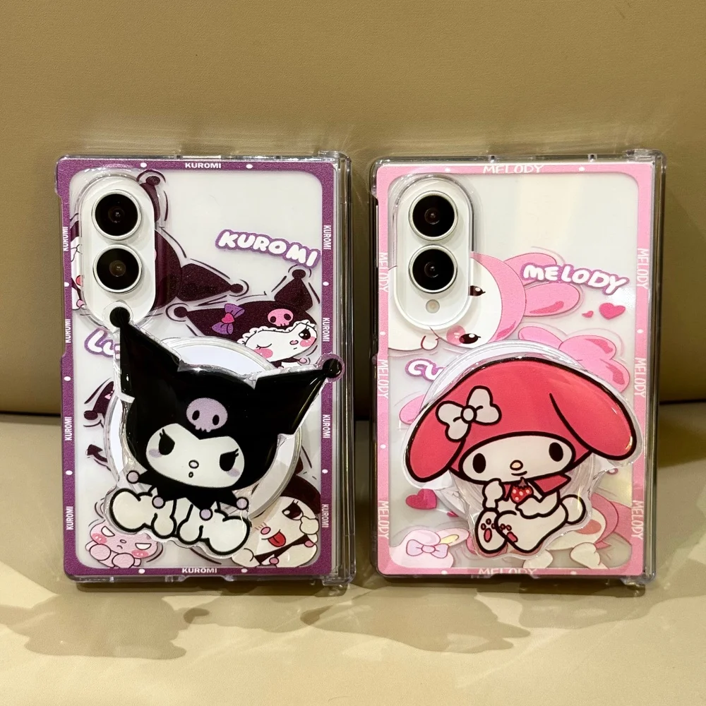 New Kawaii Cartoon Rabbit Magnetic Phone Case for Samsung Galaxy Z Fold 8 Z Fold 8 Ultra Z Fold 7 Cover with Magsafe Holder Cute
