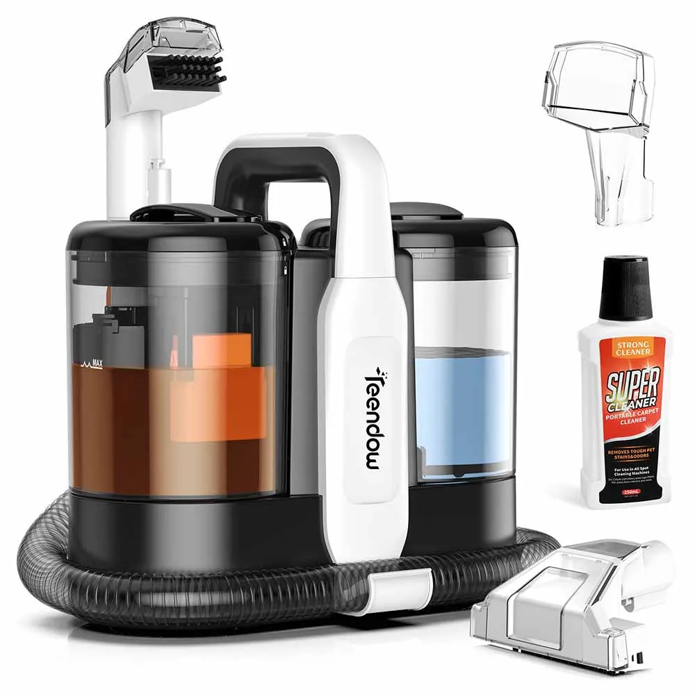 Teendow C5 Nettoyeur et aspirateur pour tapis, épilation puissante pour animaux de compagnie 500 W, réservoir de 1500 ml pour tapis, canapés, nettoyage intérieur de voiture