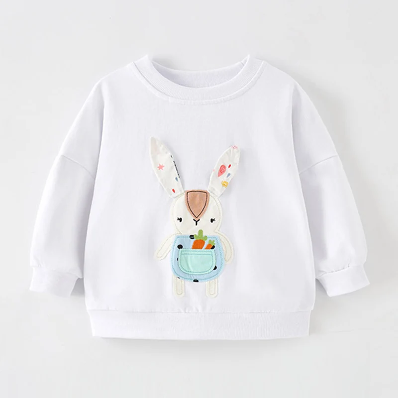 

Quality 100% Cotton Sweater Hoodies 2023 Autumn Children Clothing Kids Girls Casual Sweatshirts Cartoon Blouse Baby Girl Clothes