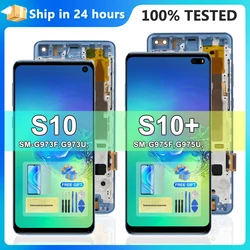 Display with Frame for Samsung Galaxy S10 Plus G975 G975F Lcd Display Touch Screen Digitizer Assembly for Samsung Galaxy S10 LCD