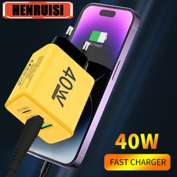 PD 40W caricabatterie rapido USB tipo C Quick Charge 3.0 adattatore di alimentazione del telefono per iPhone 15 14 13 Samsung Xiaomi 3 porte caricatore da muro USB