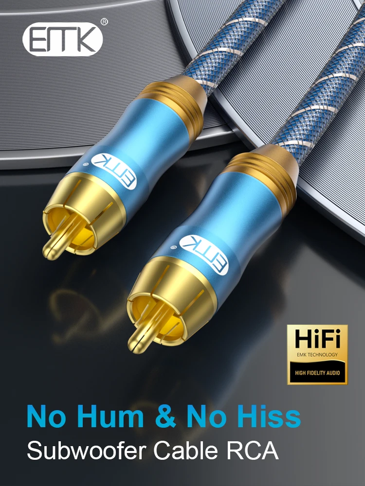 EMK RCA Kabel cyfrowy koncentryczny kabel audio Stereo Audio RCA do RCA męski kabel koncentryczny Hifi Subwoofer Kabel do DVD TV Głośnik — zdjęcie produktu 7