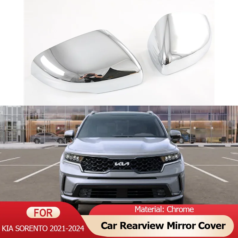 

for Kia Sorento HEV MQ4 MK4 2021 2022 2023 2024 2025 Chrome Car Accessories Side Rearview Mirror Cap Cover Trim Car-styling 2x