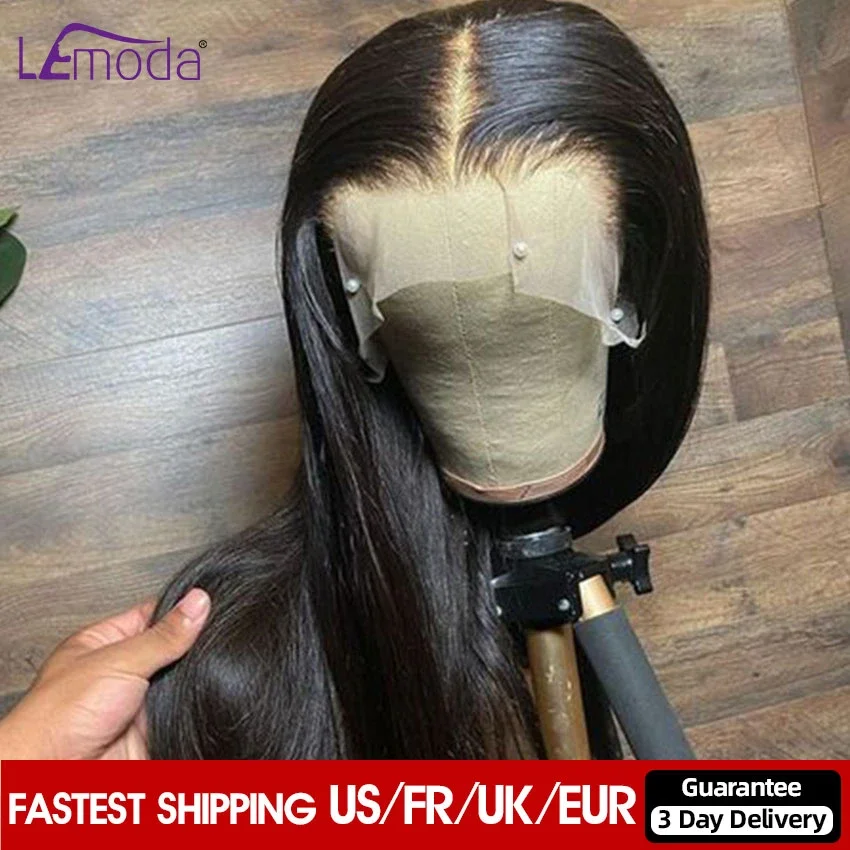 HD Lace Frontal Wig 13x6 Lace Front Human Hair Wigs Lemoda Remy Wig For Women Peruvian 30 32 Inch Straight Transparent Lace Wig