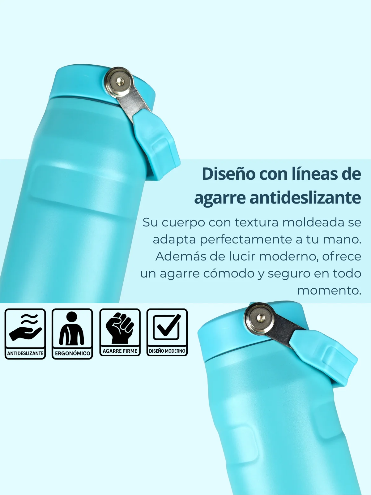 ترمس من الفولاذ المقاوم للصدأ 304 Fab-28 تصميم محكم 710 مل مع جدار عازل مزدوج |     مقبض مريح وفوهة قابلة للطي |     حافظ على المشروبات باردة أو ساخنة لساعات |     15 لونًا باستيل متوفرًا |     خالية من مادة Bpa #4