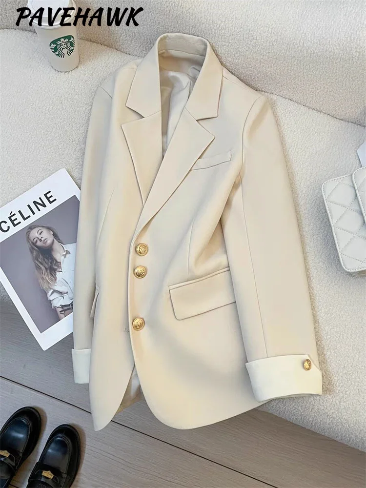 Blazer da donna da ufficio a maniche lunghe da donna Autunno Inverno Solido Casual monopetto Chic Blazer con intaglio Giacche da donna