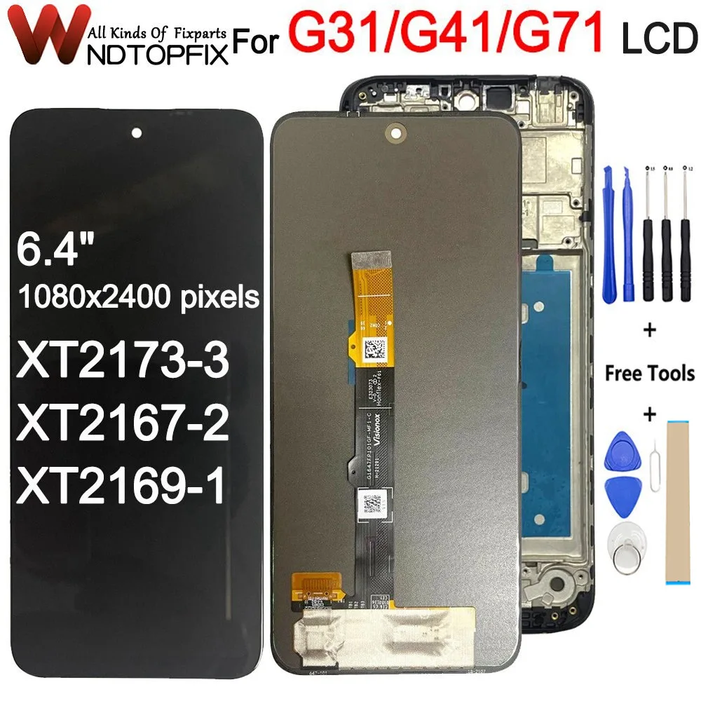 

6.4" For Motorola Moto G31 LCD Display Touch Screen Digiziter Assembly Replacement For Moto G41 G71 G31(W) XT2173-3 LCD Screen