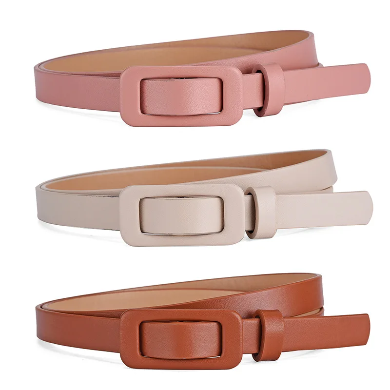 

Hot Sale Fashion Patent PU Leather Solid Color Thin Waistband Women's Belt with Smooth Buckle Decorative Belt for Dress Sweater