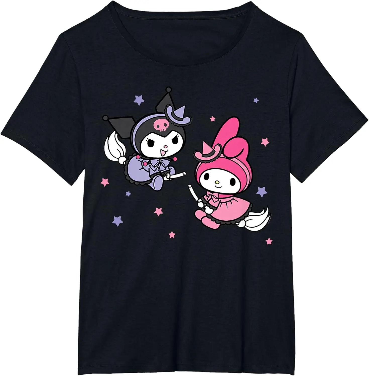 

My Melody Sanrio Kulomie Girl Cartoon Anime Character Little Witch Halloween T-Shirt Kids/Adults Short Sleeve Casual Streetwear