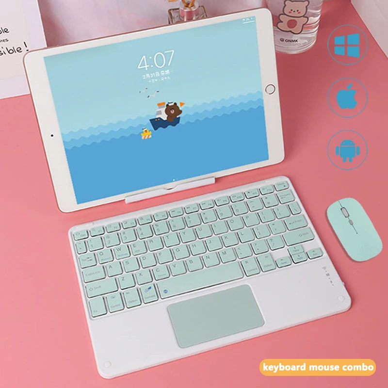 Keyboard and Mouse For iPad Samsung Xiaomi Huawei iOS Android Windows Phone PC Teclado Wireless Bluetooth Keyboard With Touchpad