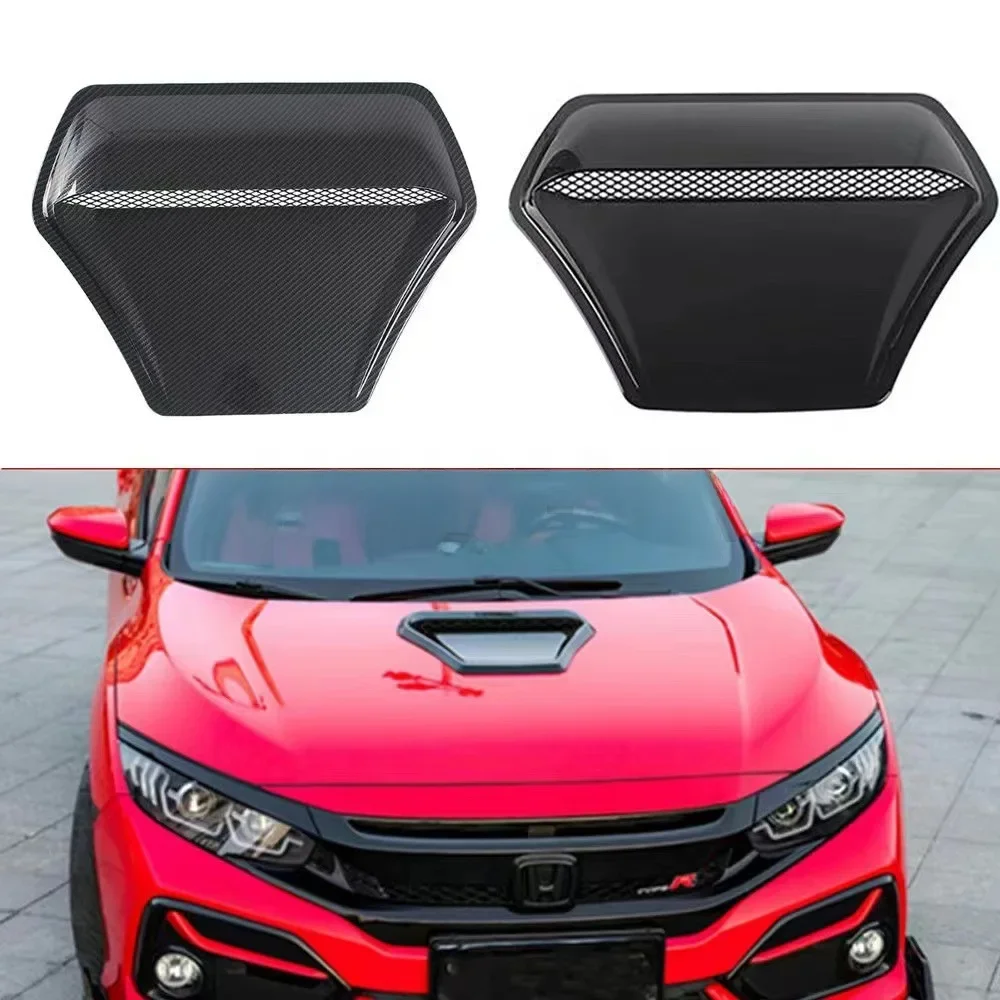 Car modification exterior decoration hood decoration ventilation panel, ABS carbon fiber, black  Exterior Parts Bug Shields