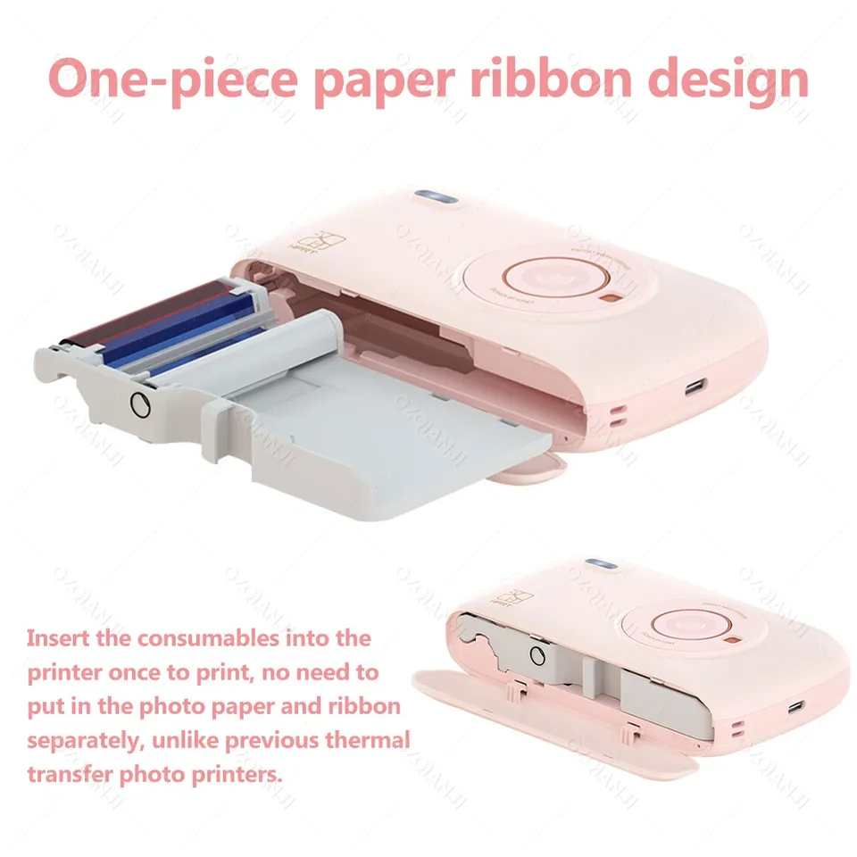 Hprt-ポータブルフォトプリンター,ミニカラーhd,Bluetoothワイヤレス