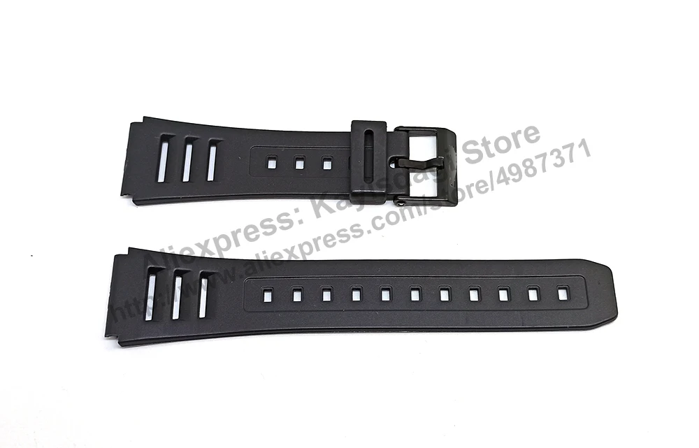 Casio EB-3002 , JC-11 , W-740 , W-740G , W-740GMV , JC-10 , W-54US , W-740B - 20mm Black Rubber Replacement Watch Band Strap