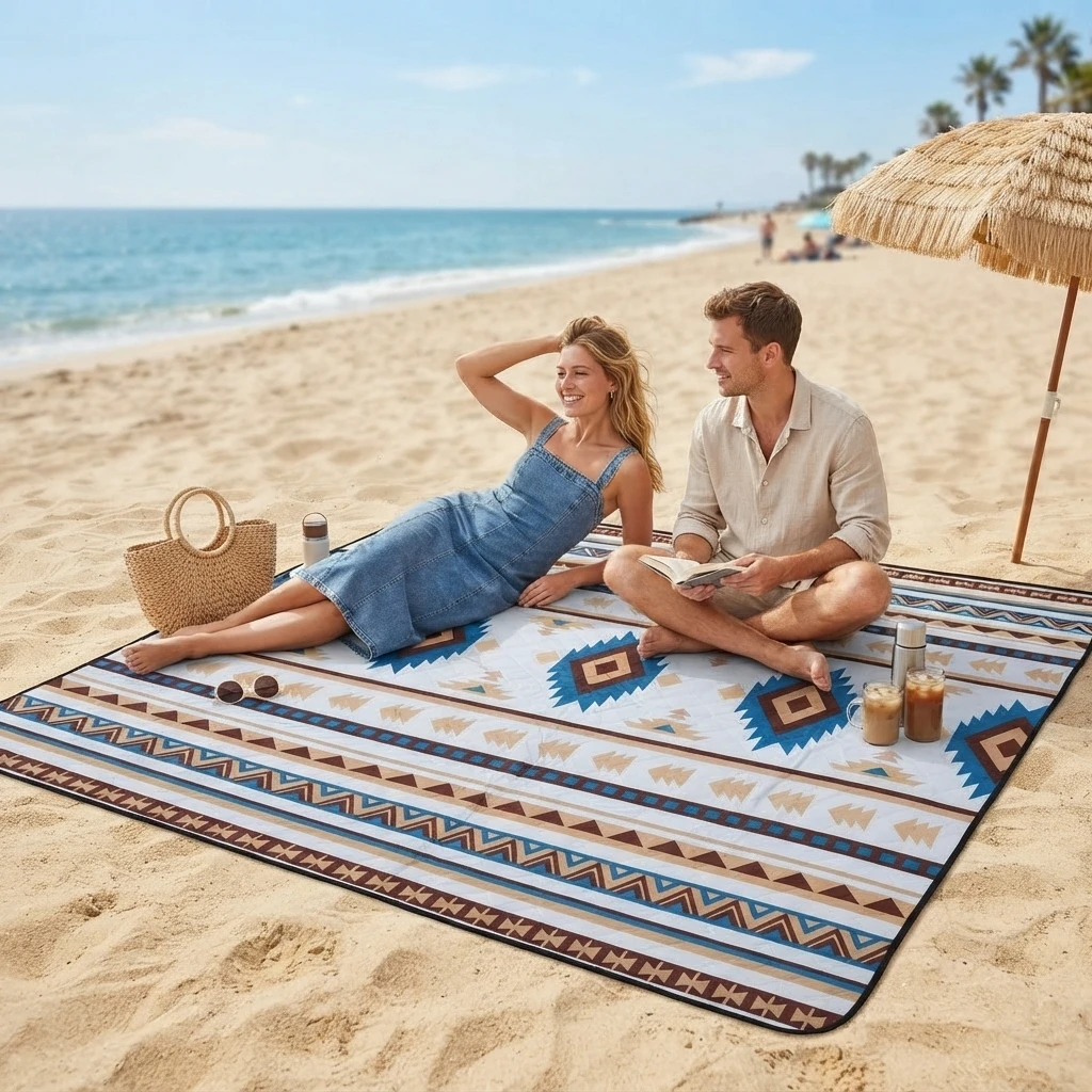 퀼팅 처리된 대형 야외 피크닉 담요 200x200cm  - Outdoor Camping Mat Waterproof 리뷰 및 가격