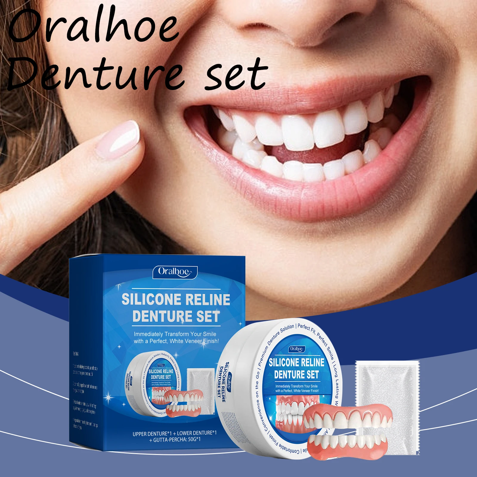 

Набор мягких рельефных протезов Oralhoe, уход за зубами, съемные многоразовые виниры, силиконовые вкладыши для протезов, набор мягких протезов