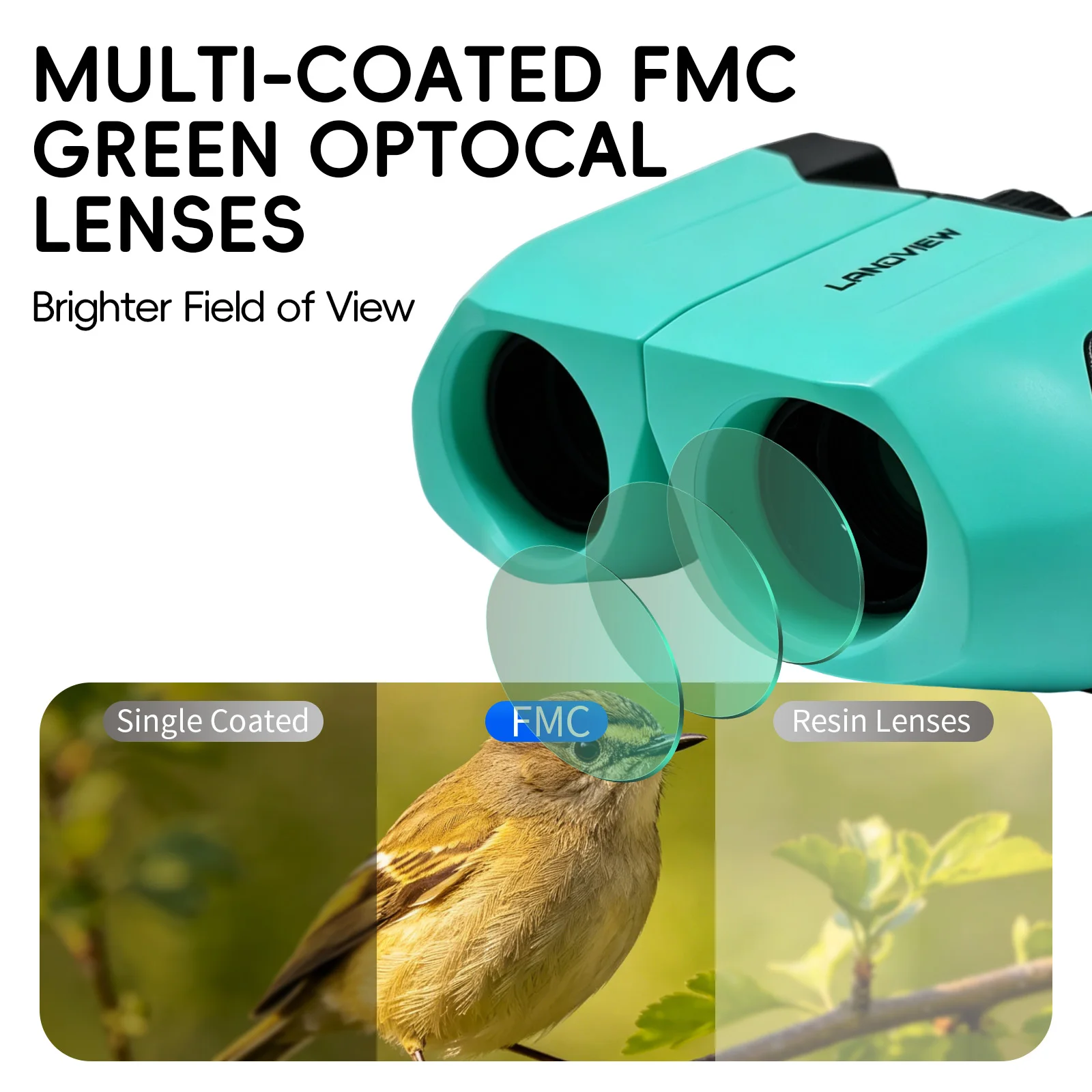 10x22mm Compact Binoculars HD Shockproof Mini Telescope For Birdwatching Hiking Camping Concert Nice Gift For Family Friends