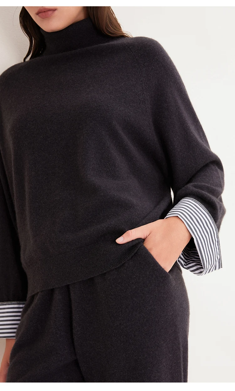 BY4521295 Damen 100% Kaschmir-Strickpullover, Premium Kaschmir-Pullover mit Lockerer Passform, Weich, Warm, Luxuriös, Elegant für den Winter – Detail 10
