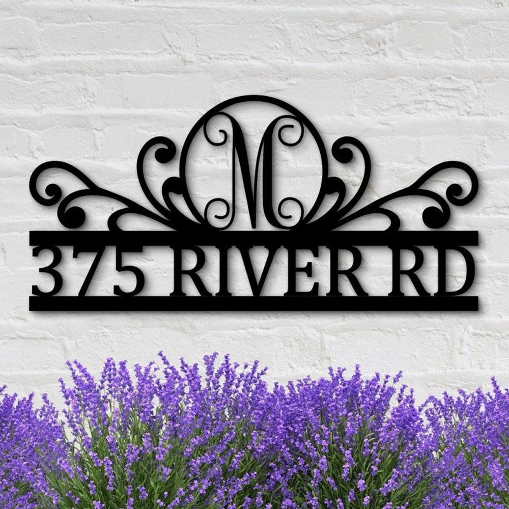 Personalized Address Wooden Sign Initial Letter House Numbers for Home & Garden Family custom name family door signs division