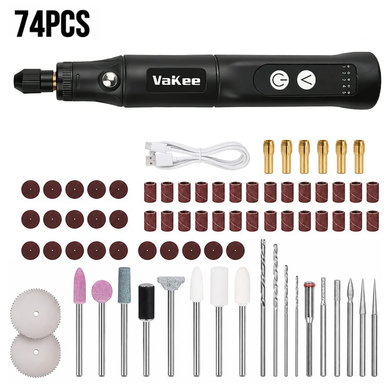 Rechargeable Electric Grinding Pen 5 Speeds 9000-18000RPM Cordless Mini Engraving Polishing Drill Rotary Tool For Jewelry Metal