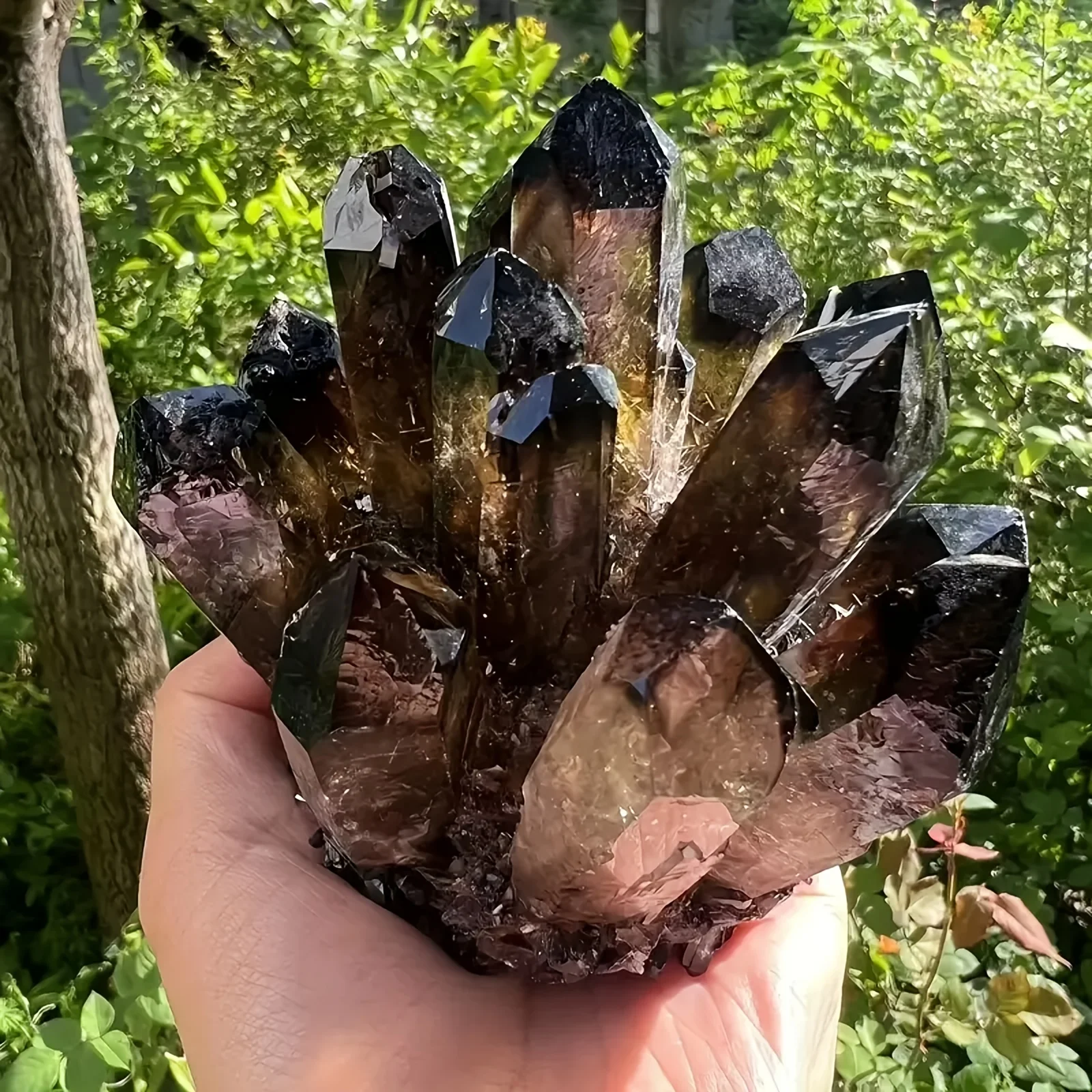 

1PC Stunning Smoky Quartz Phantom Crystal Cluster -Office Decoration-Crystal Festival Gift, home decoration, gorgeous style