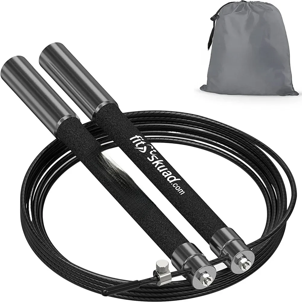 Skakanka Fitskuad Speed Jump Rope Wytrzymała, regulowana skakanka Lekkie, solidne aluminiowe uchwyty, gładka lina Crossfit z łożyskiem kulkowym — zdjęcie 2